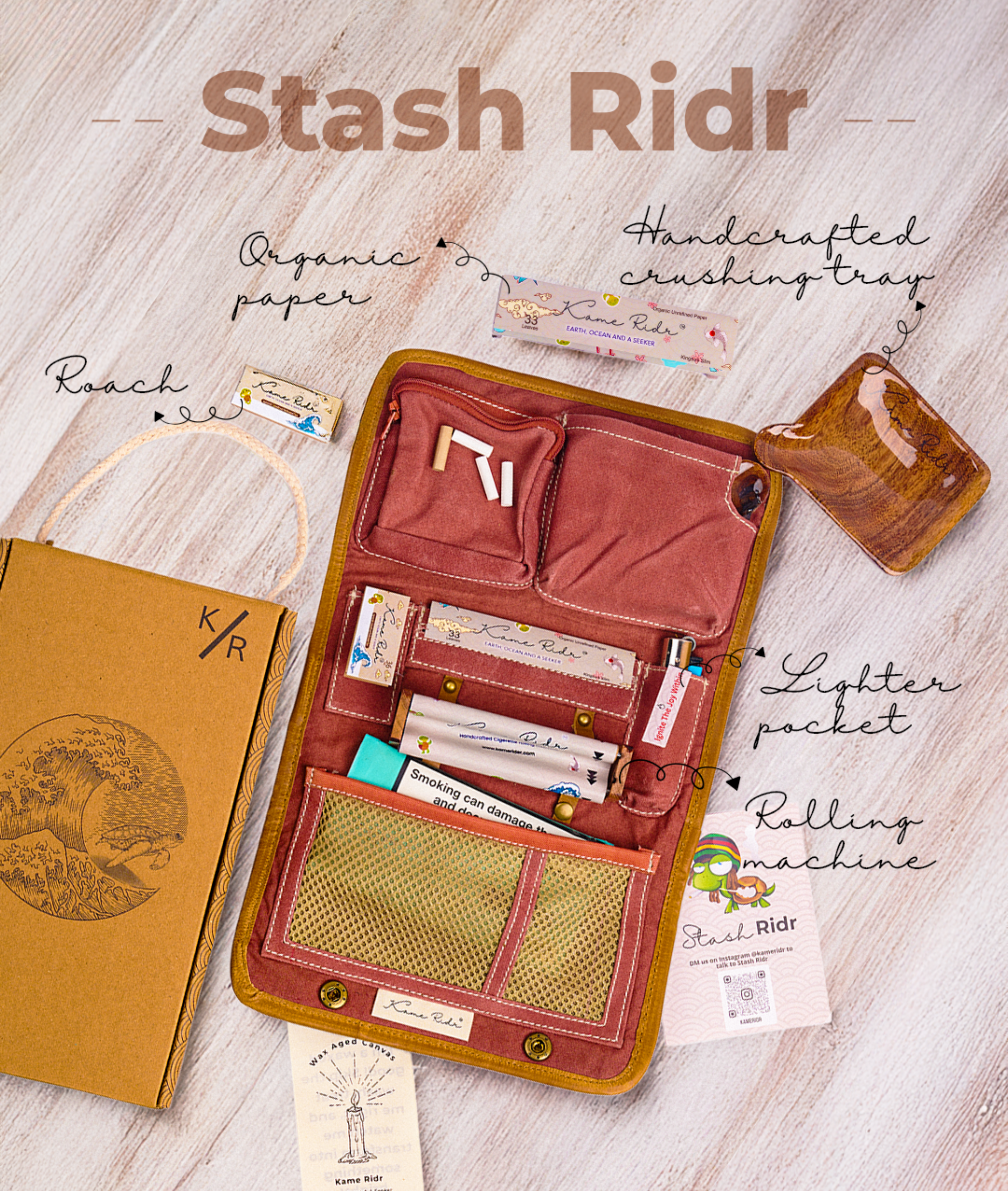 Stash Ridr (With Rolling Machine), Burnt Rose.